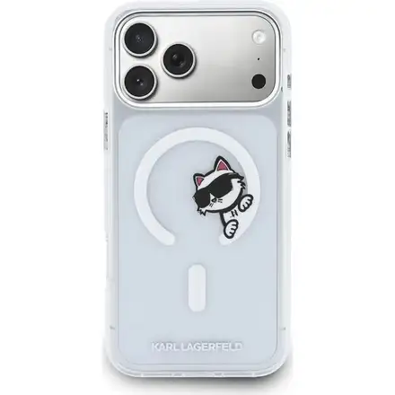 Karl Lagerfeld IML Choupette Peekaboo MagSafe MagSafe kryt iPhone 17 Pro Max priehľadná