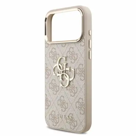 Guess PU 4G Metal Logo Strap kryt iPhone 18 Pro ružový