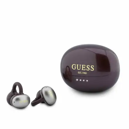 Guess Metallic Finish Classic Logo OWS Bezdrôtové Slúchadlá tmavo červená