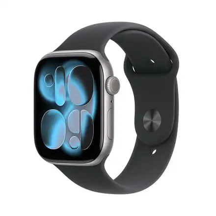 Apple Watch Series 11 GPS + Cellular 42mm Kozmický sivý hliník s čiernym športovým remienkom - S/M