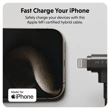 Hyper kábel HyperJuice USB-C/Lightning Hybrid Silicone Cable 1.5m - Black