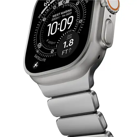 Nomad remienok Stratos pre Apple Watch 44-49mm - Black/Natural Hardware