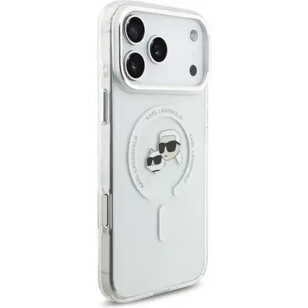 Karl Lagerfeld IML K&CH Heads Metal Frame MagSafe MagSafe kryt iPhone 17 Pro priehľadná