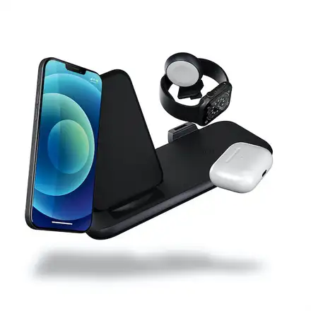 ZENS Aluminium 4 in 1 Stand Wireless Charger with 45W USB PD Black *Vystavený*