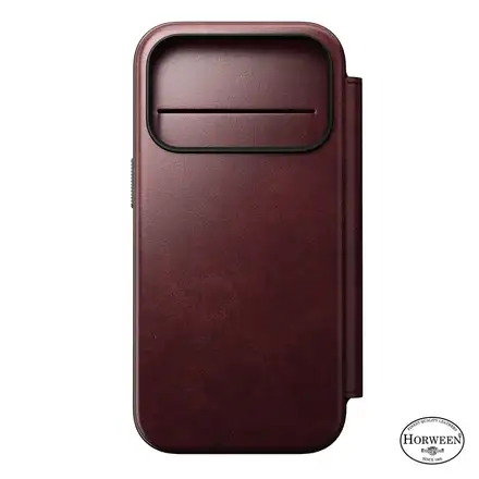 Nomad puzdro Modern Leather Folio Magsafe Horween pre iPhone 17 Pro - Burgundy Chromexcel