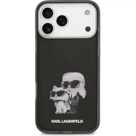 Karl Lagerfeld IML Aquarelle Karl and Choupette kryt iPhone 17 Pro čierny