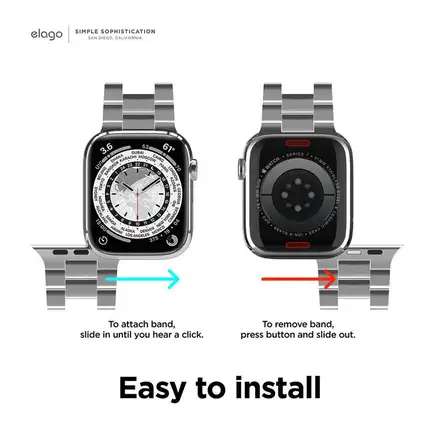 Elago remienok Metal Band pre Apple Watch 40/41/42mm - Silver