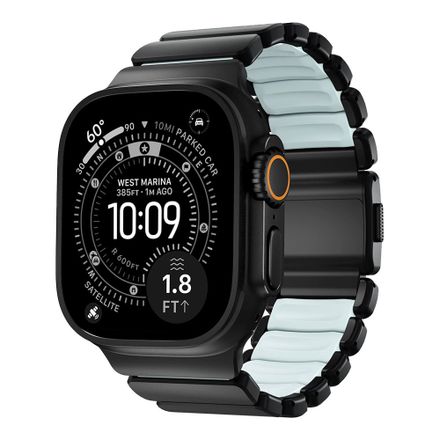 Nomad remienok Stratos pre Apple Watch 44-49mm - Ice Blue Glow/Black Hardware