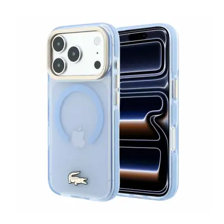 Lacoste PC/TPU Frosted Finish Gold Logo MagSafe kryt iPhone 18 Pro modrý