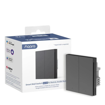 Aqara Smart Home Nastenny dvojvypinac H1 bez Pripojenie neutrálneho vodiča - sivá