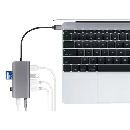 LMP USB-C mini Dock 8-port - Space Gray Aluminium