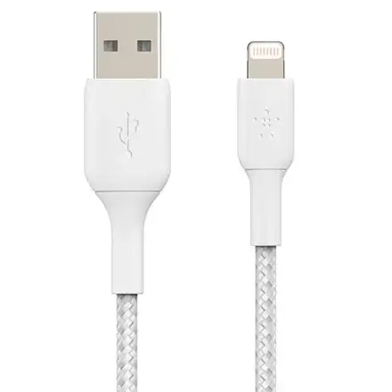 Belkin kábel Boost Charge Braided USB-A to Lightning 1m - White