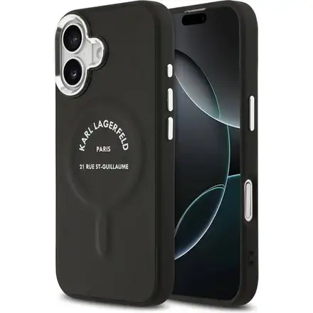 Karl Lagerfeld PU RSG Logo MagSafe kryt iPhone 17 čierny
