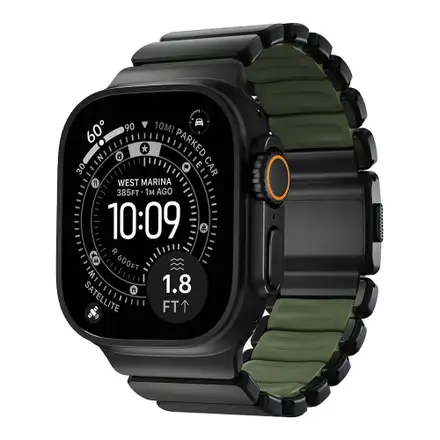 Nomad remienok Stratos pre Apple Watch 44-49mm - Forest Green/Black Hardware