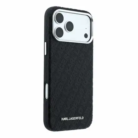 Karl Lagerfeld PU Grained Allover Semi Wrap Magsafe kryt iPhone 18 Pro Max čierna