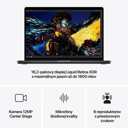 MacBook Pro 16" M4 Max 14C CPU 32C GPU 36 GB/1 TB kozmická čierna SK *Trieda A*