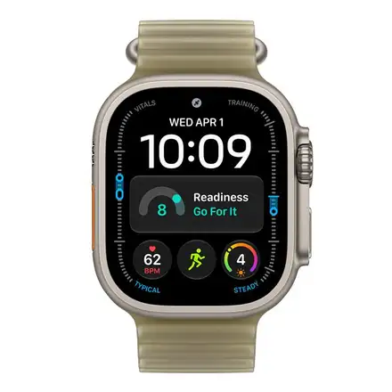 Apple Watch 49mm Translucent Kelp Ocean Band - Natural Titanium Finish