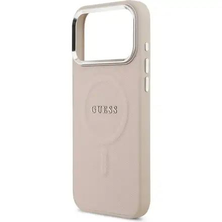 Guess PU Saffiano MagSafe kryt iPhone 17 Pro ružový