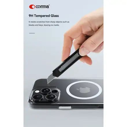 Comma kryt Glass Series Magnetic Case pre iPhone 16 Pro Max - Clear