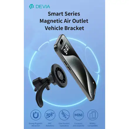 Devia držiak do auta Smart Series Magnetic Air Outlet Vehicle Bracket - Black
