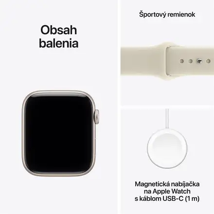 Apple Watch SE 3 GPS 40mm Starlight Aluminium Case with Sand Sport Band - S/M