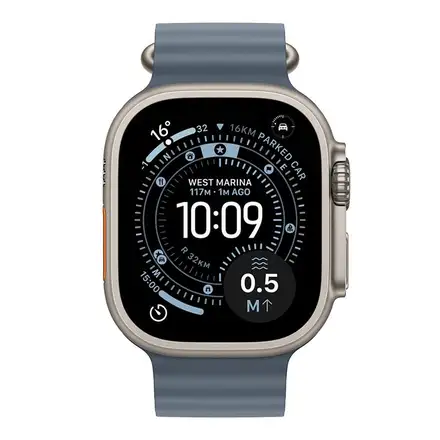 Apple Watch Ultra 3 GPS + Cellular 49mm Prírodný titán s oceľovo modrým oceánskym remienkom