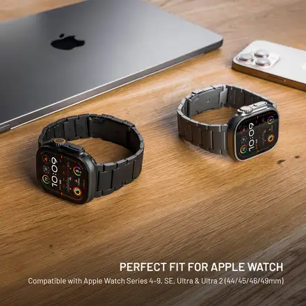 FIXED Titanium Strap pre Apple Watch 44/45/46/49mm, prirodný titán