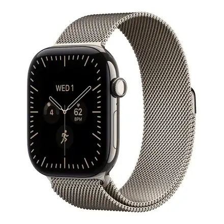 Apple Watch Series 12 GPS + Cellular 46mm Natural Titanium Case with Natural Milanese Loop - S/M