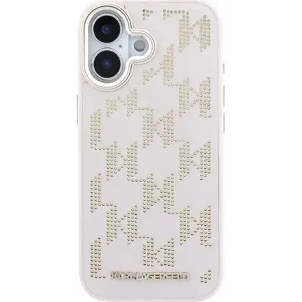 Karl Lagerfeld PU Perforated Monogram MagSafe MagSafe kryt iPhone 17 ružový