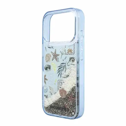 Karl Lagerfeld Liquid Glitter Beach kryt iPhone 18 Pro Max modrý