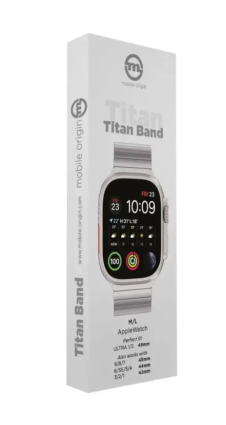 Mobile Origin remienok Titanium Band pre Apple Watch Ultra - Natural Titanium