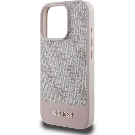 Guess PU 4G Stripe kryt iPhone 16 Pro ružový