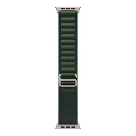 Apple Watch 49mm Dark Green Alpine Loop - Small - Natural Titanium Finish