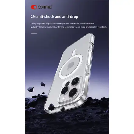 Comma kryt Elemental Series Magnetic Case pre iPhone 16 Pro Max - Clear