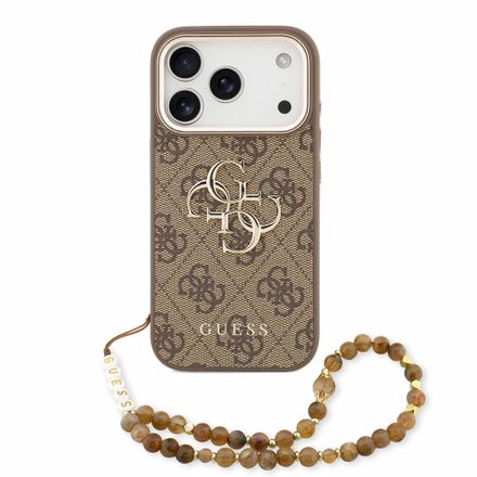 Guess PU 4G Metal Logo Strap kryt iPhone 18 Pro Max hnedý