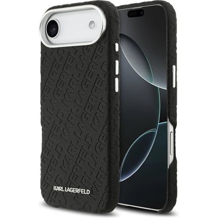 Karl Lagerfeld Grained PU Repeated Logo MagSafe kryt iPhone Air čierny