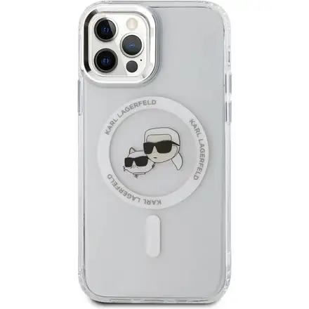 Karl Lagerfeld IML K&CH Heads Metal Frame MagSafe kryt iPhone 12/ 12 Pro priehľadný