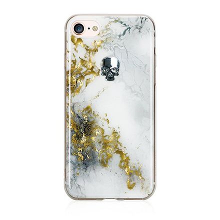 Swarovski kryt Treasure pre iPhone 8 - Alabaster/Silver Skull