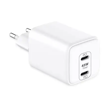 LMP USB-C GaN Dual Power Adapter 45W - White