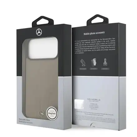 Mercedes Leather The Move MagSafe Zadný Kryt pre iPhone 17 Pro Max béžový