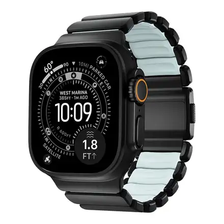 Nomad remienok Stratos pre Apple Watch 44-49mm - Ice Blue Glow/Black Hardware