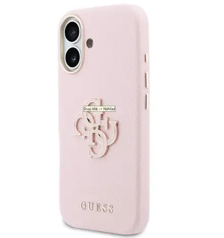 Guess PU Resin Logo kryt iPhone 17 ružový