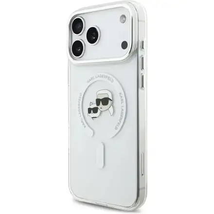 Karl Lagerfeld IML K&CH Heads Metal Frame MagSafe MagSafe kryt iPhone 17 Pro priehľadná