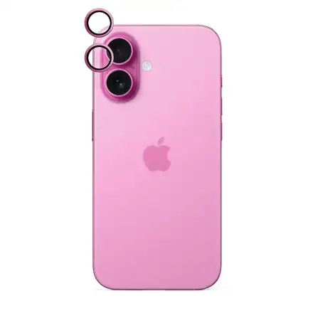 iStores by Epico Aluminium Lens Protector pro Apple iPhone 16 / 16 Plus - ružová