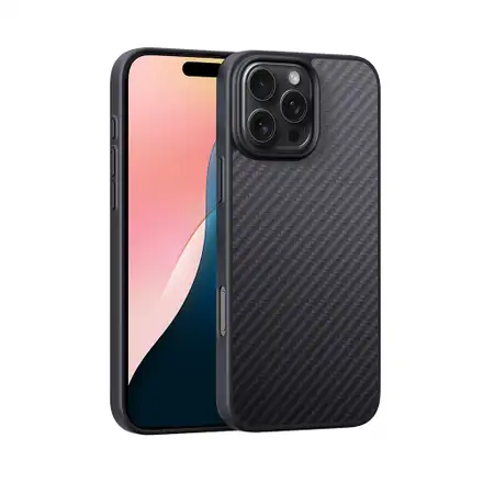 Devia kryt Kevlar Ultra-Thin Magnetic Shockproof Case pre iPhone 16 - Black