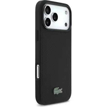Lacoste Iconic Petit Pique MagSafe kryt + peňaženka iPhone 17 Pro Max čierny