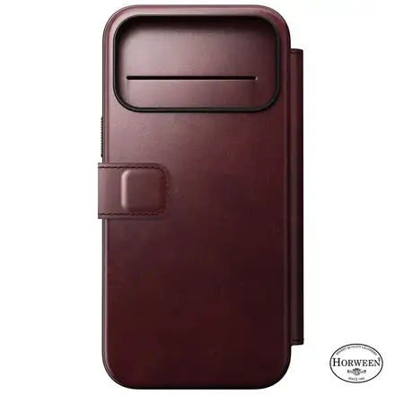 Nomad puzdro Modern Leather Folio Magsafe Horween pre iPhone 17 Pro Max - Burgundy Chromexcel