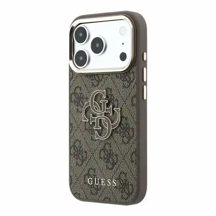 Guess PU Leather 4G Gold Frame MagSafe kryt iPhone 18 Pro čierny
