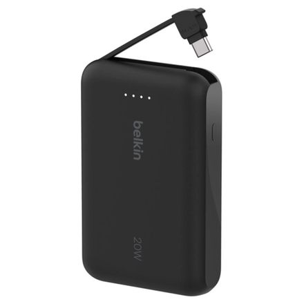 Belkin BoostCharge PowerBank 10K with Integrated USB-C Cable 20W - Black