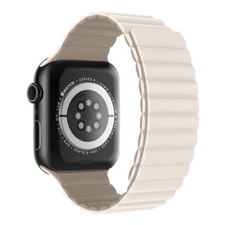 Devia remienok Nature Silicone Magnetic Watch Band 44/45/46mm - Stardust White